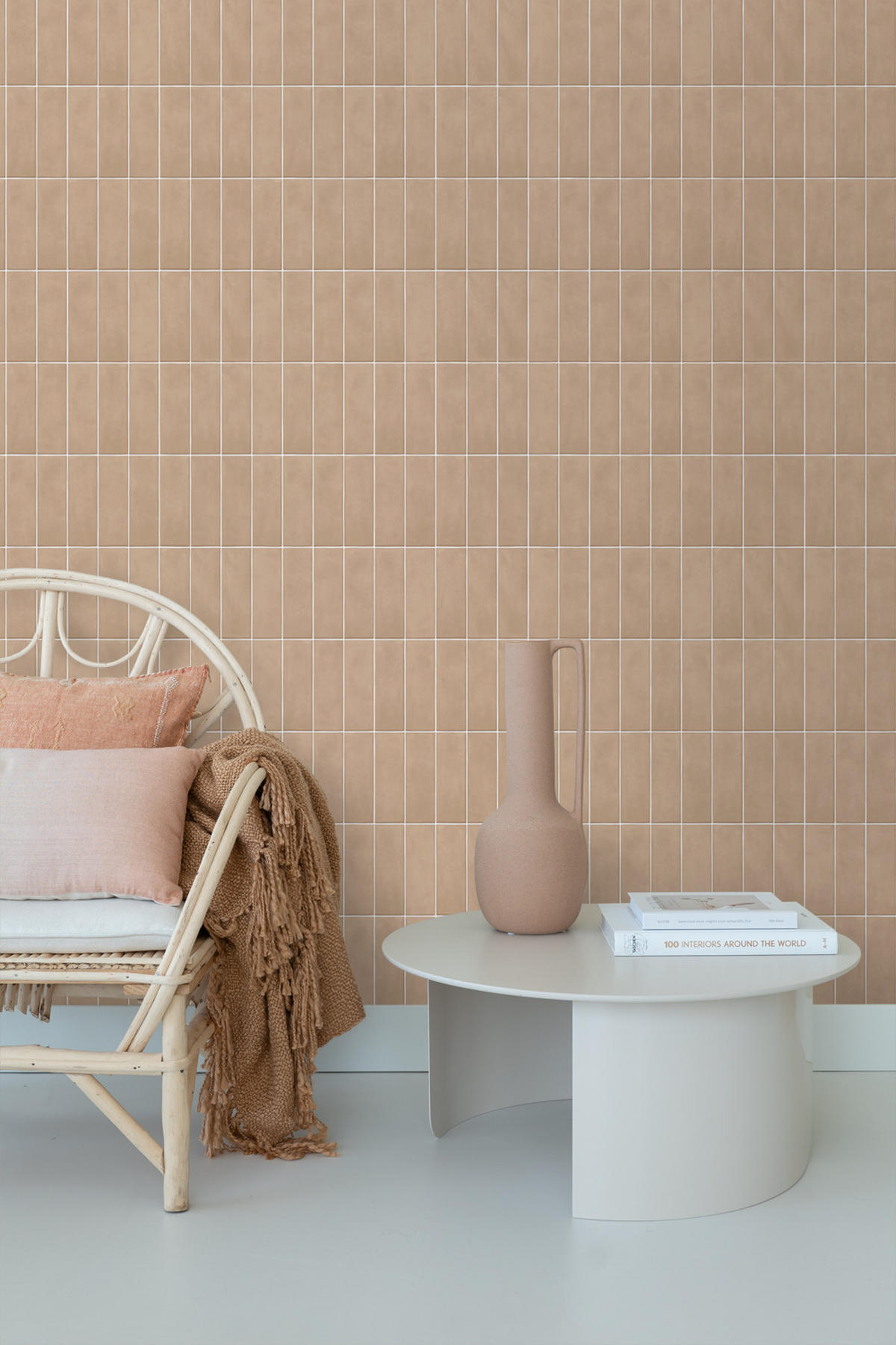 TAPETE Fliesenmuster 50 x 900 cm - Braun, Papier (50/900cm) - ESTAhome