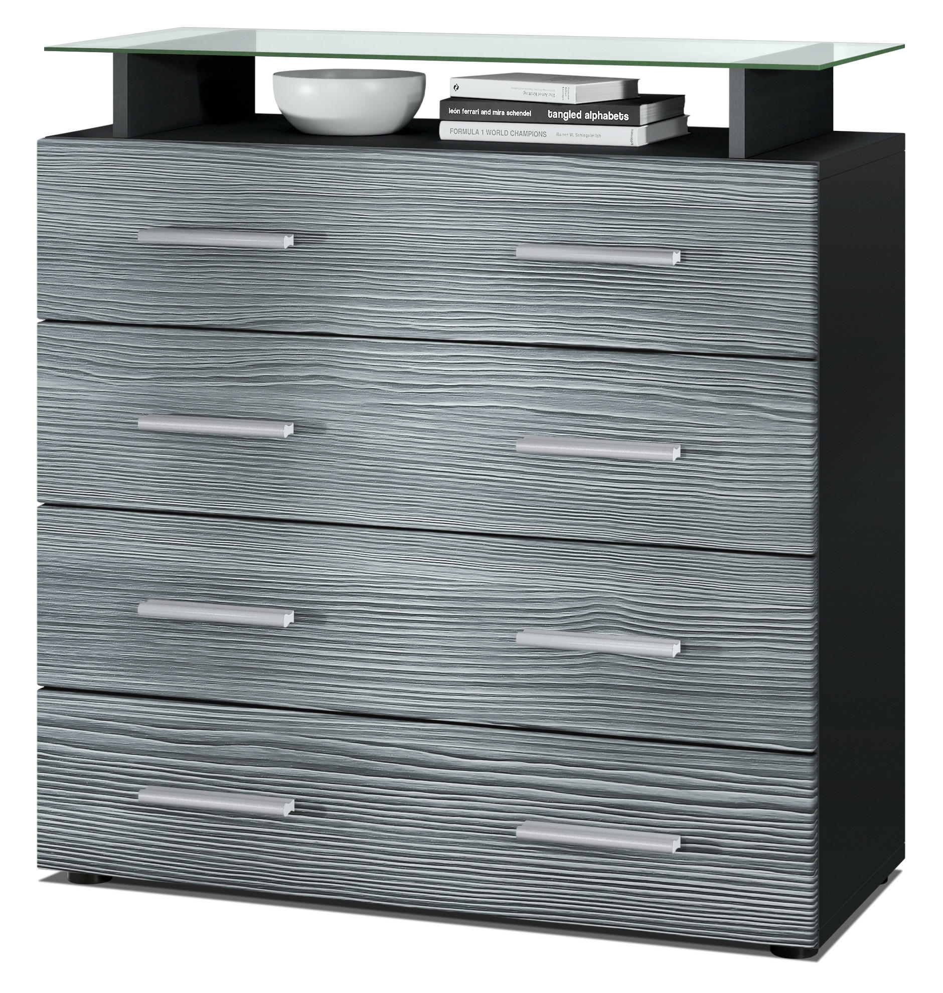 Vladon Kommode Anthrazit 76x81x35 cm