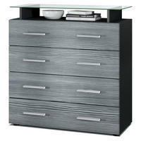 KOMMODE Pavos Avola-Anthrazit - Anthrazit, Holzwerkstoff (76/81/35cm) - Vladon