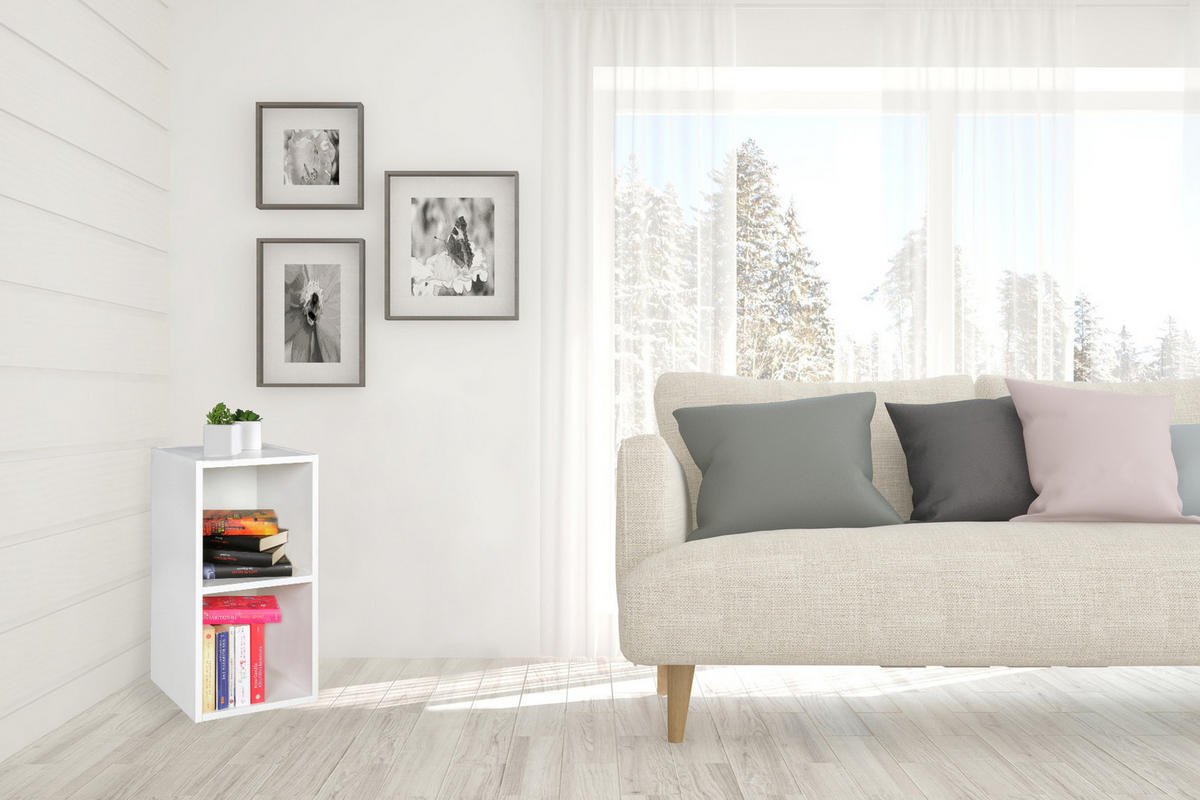 REGAL Melamin 2 Fächer Kompakt CERVINO, Weiß 30x30x60 cm - Weiß, Holz (30/60/30cm) - KADIMA DESIGN