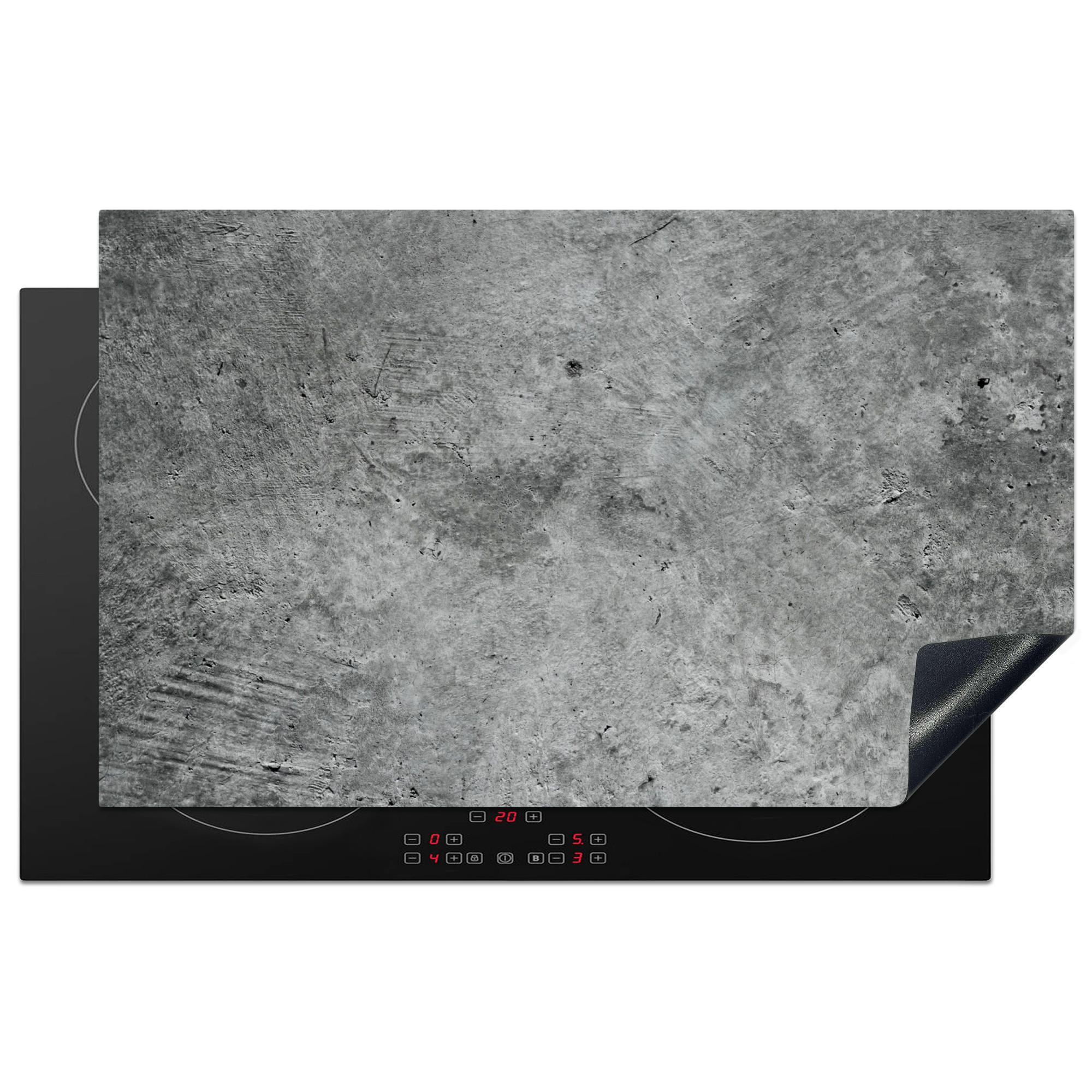 ZAŠČITA ZA INDUKCIJSKO PLOŠČO Beton 83x51 cm cm - siva, umetna masa (83/51.5/0.2cm) - MuchoWow
