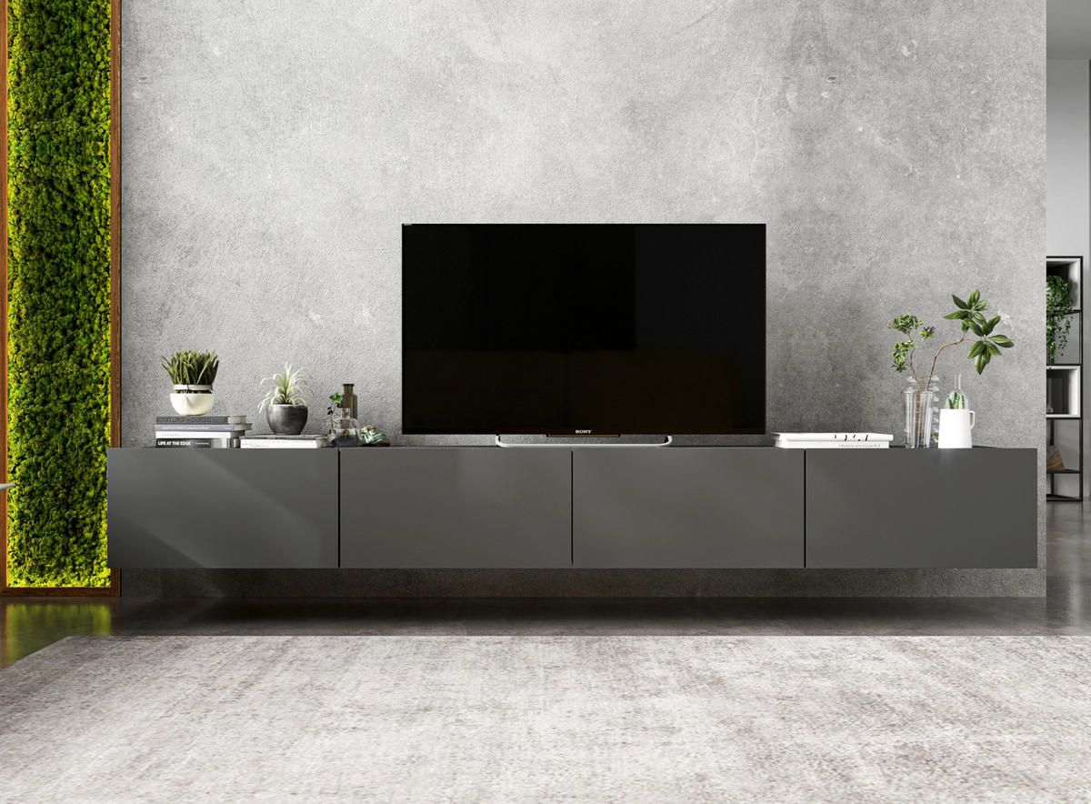 TV-LOWBOARD 2-er Set Enjoy Graphit Matt Loft 120 cm - Grau, Holzwerkstoff (240/37/35cm) - Meble Lindner