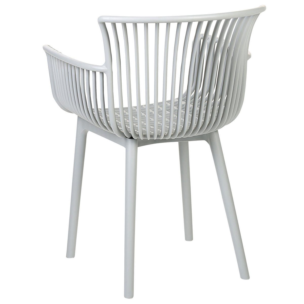 GARTENSTUHL 4er-Set Kunststoff hellgrau Pesaro - Grau, Kunststoff (58/84/45cm) - Beliani