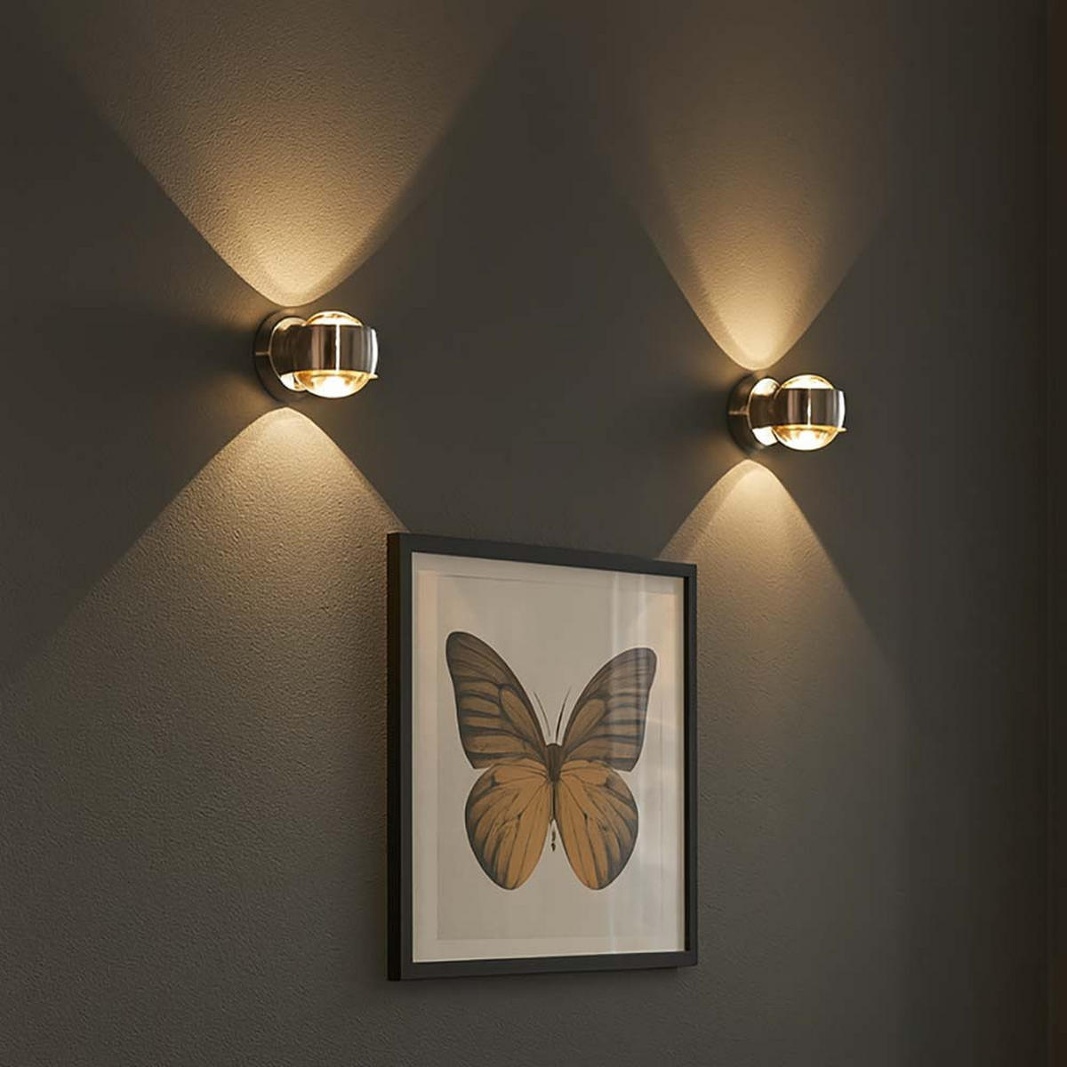 LED WANDLEUCHTE RANDI Silber matt - Silberfarben, Glas (7.5/10/10cm) - Globo Lighting