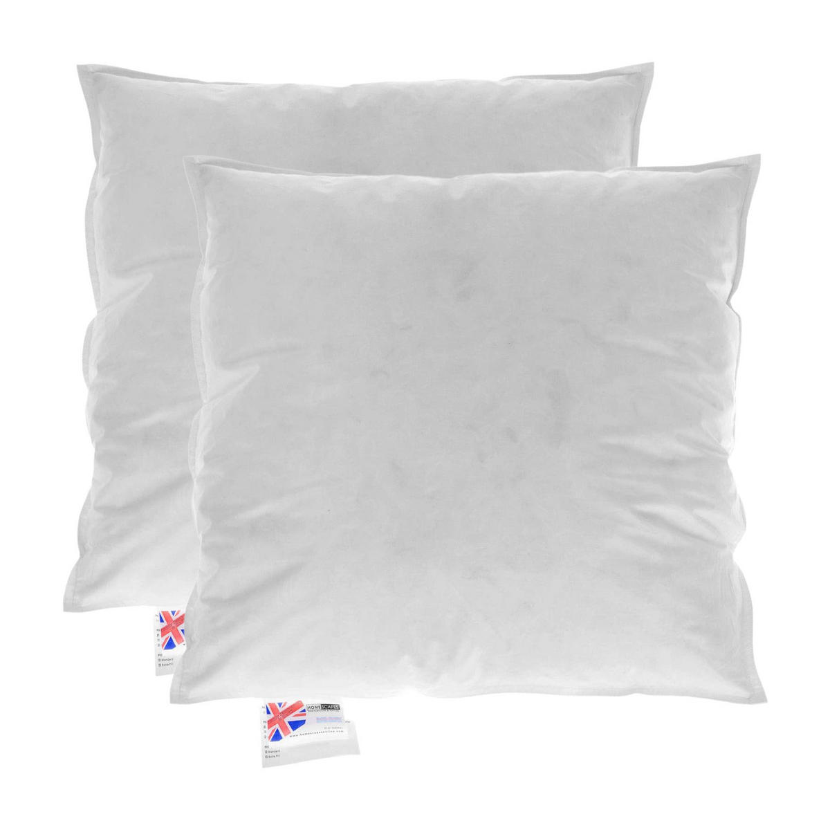 FÜLLKISSEN 2er-Set – 40/40 cm, Gänsefedern & Daunen - Weiß, Textil (40/40cm) - Homescapes