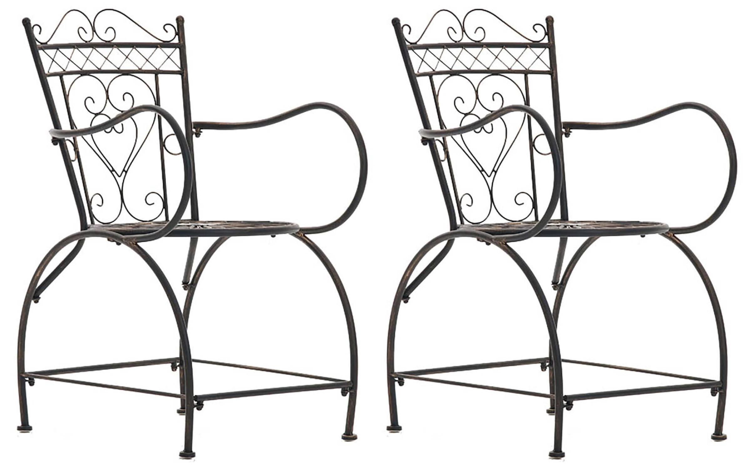 GARTENSTÜHLE Sheen - 2er Set - bronze - Braun, Metall (48/48/88cm) - TPFGarden