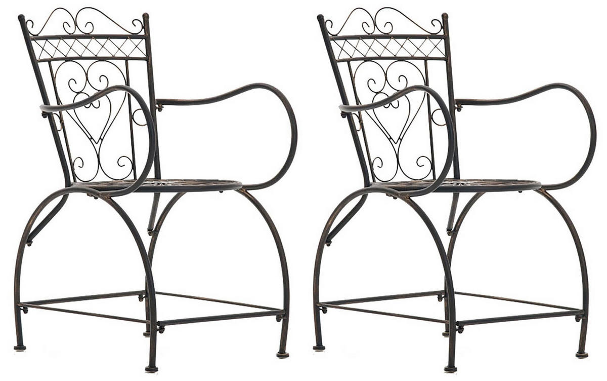 GARTENSTÜHLE Sheen - 2er Set - bronze - Braun, Metall (48/48/88cm) - TPFGarden