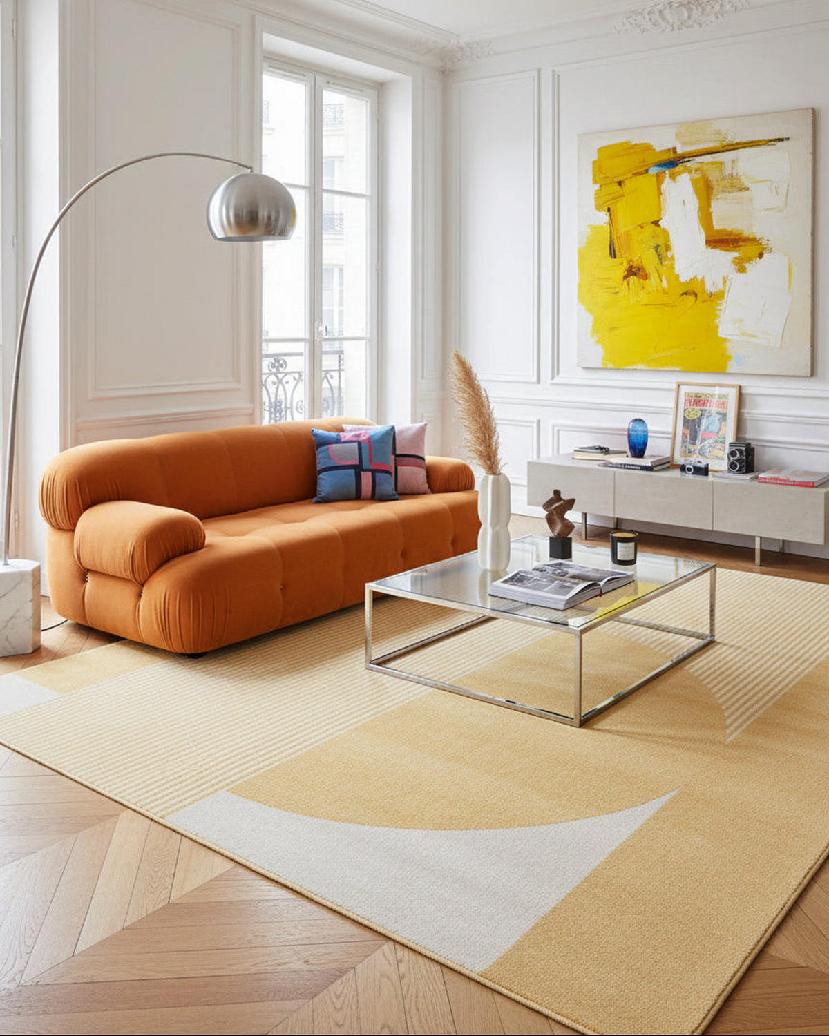 TEPPICH, Superweicher, grafischer gelb - Gelb, Textil (160/230cm) - AFK Living