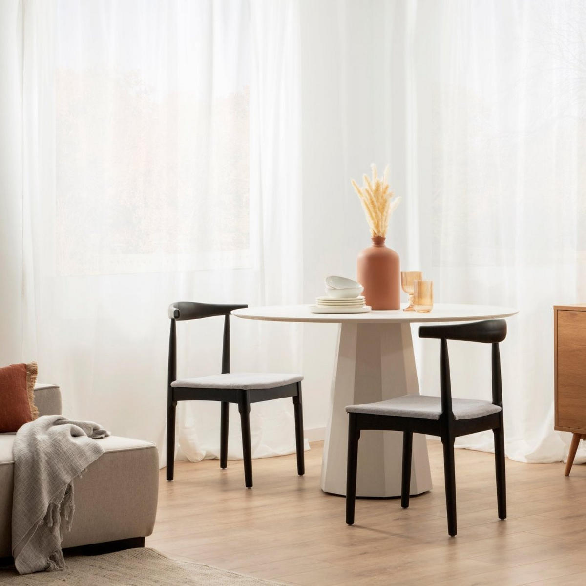 ESSZIMMERSTUHL Nira Schwarz 50 cm x 76 cm - Schwarz, Holz (50/76/55cm)