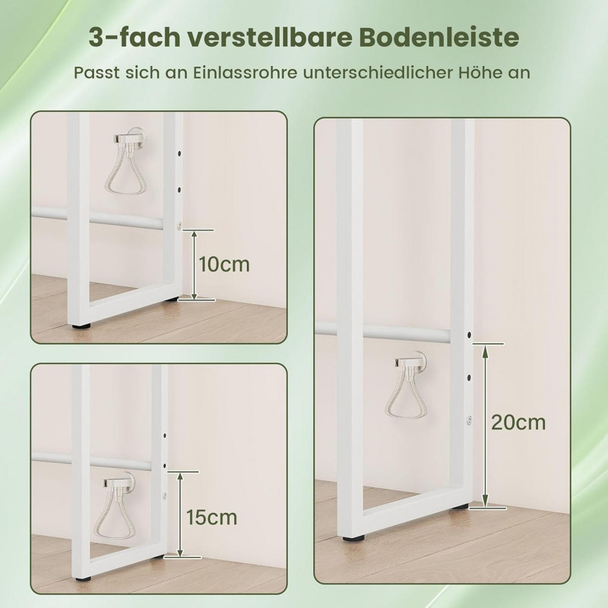 TOILETTENREGAL mit Handtuchhalter weiß - Weiß, Metall (64/162/24cm) - COSTWAY