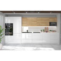 KÜCHENZEILE 10-teilig Avellino 406 / 59 / 207cm - Weiß/Braun, Holzwerkstoff (406/207/59cm) - Feldmann-Wohnen