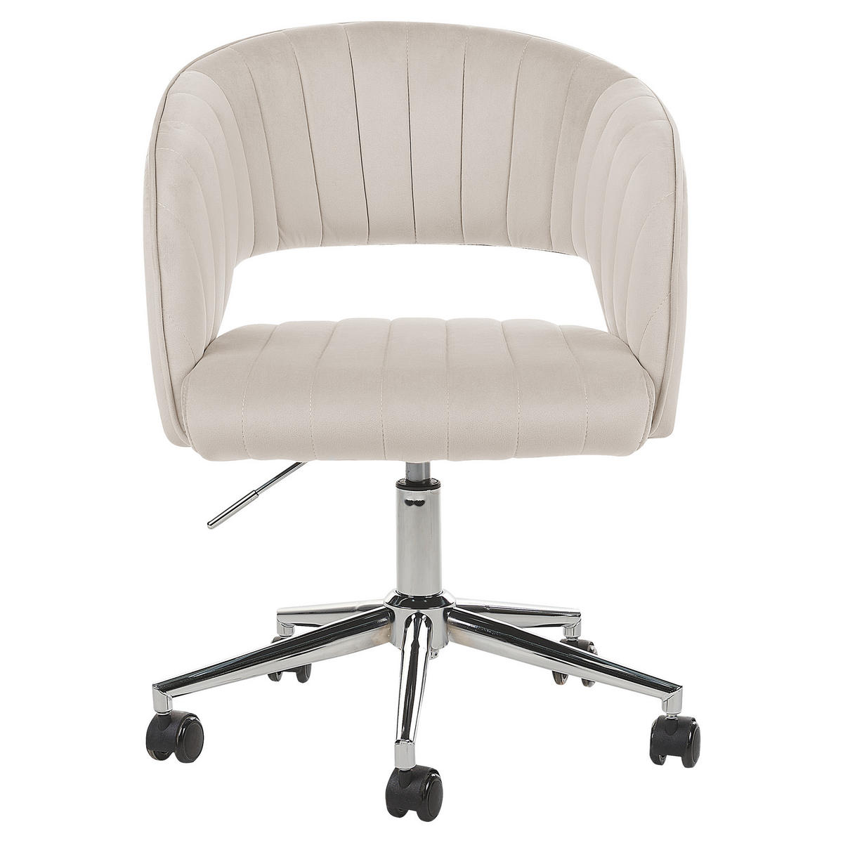 BÜROSTUHL Samtstoff Helles Beige Katonah - Beige/Silberfarben, Textil (57/78/57cm) - Beliani
