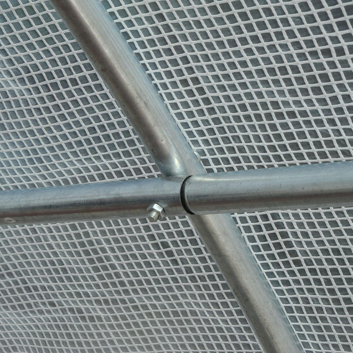 GEWÄCHSHAUS DE-05736 8 Fenster, aufrollbare Tür, verzinkter Stahl Weiß - Weiß, Kunststoff/Metall (300/200/595cm) - ComfortXL