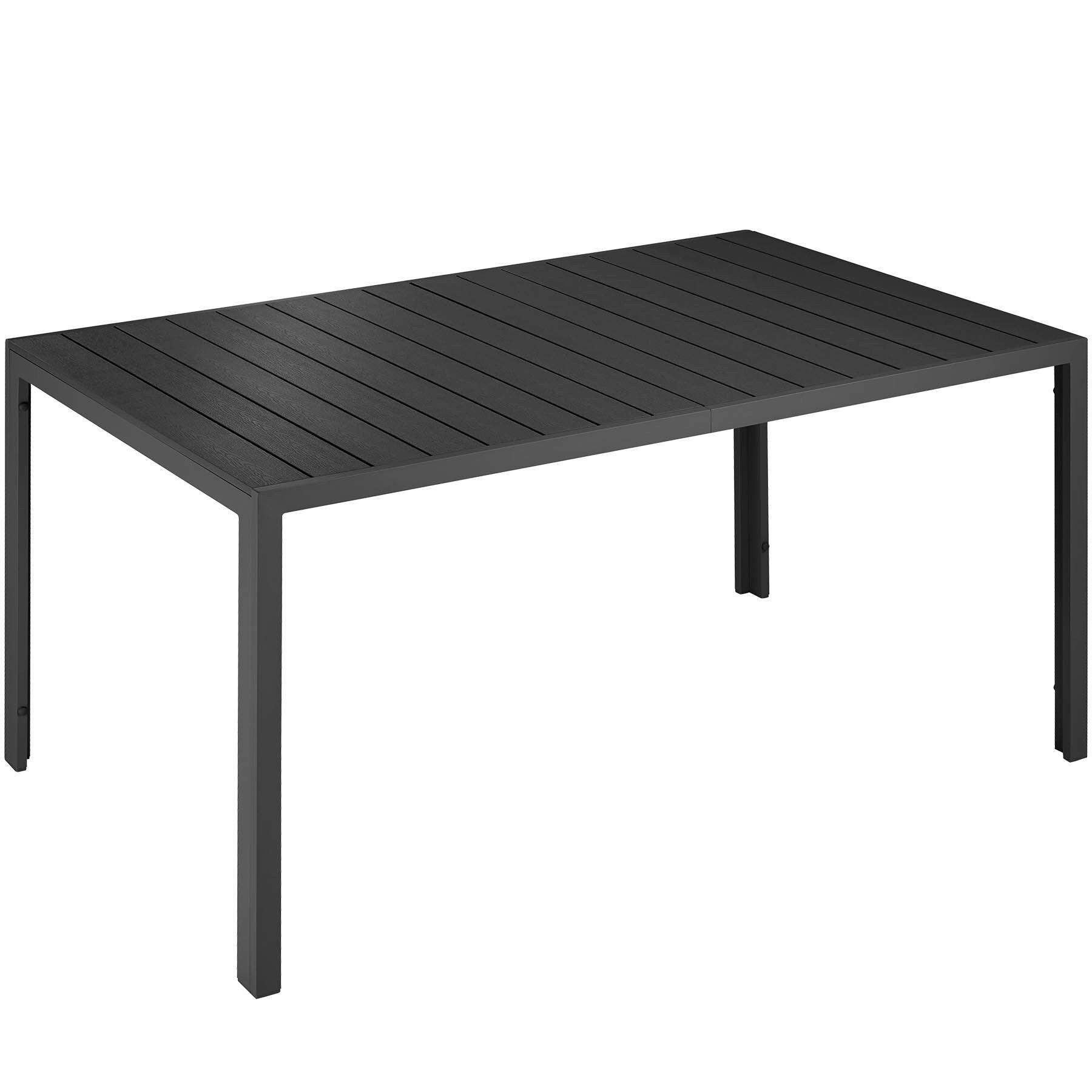 GARTENTISCH Bianca, 150 x 90 x 74,5 cm, schwarz/schwarz - Schwarz, Metall (150/90/74.5cm) - tectake