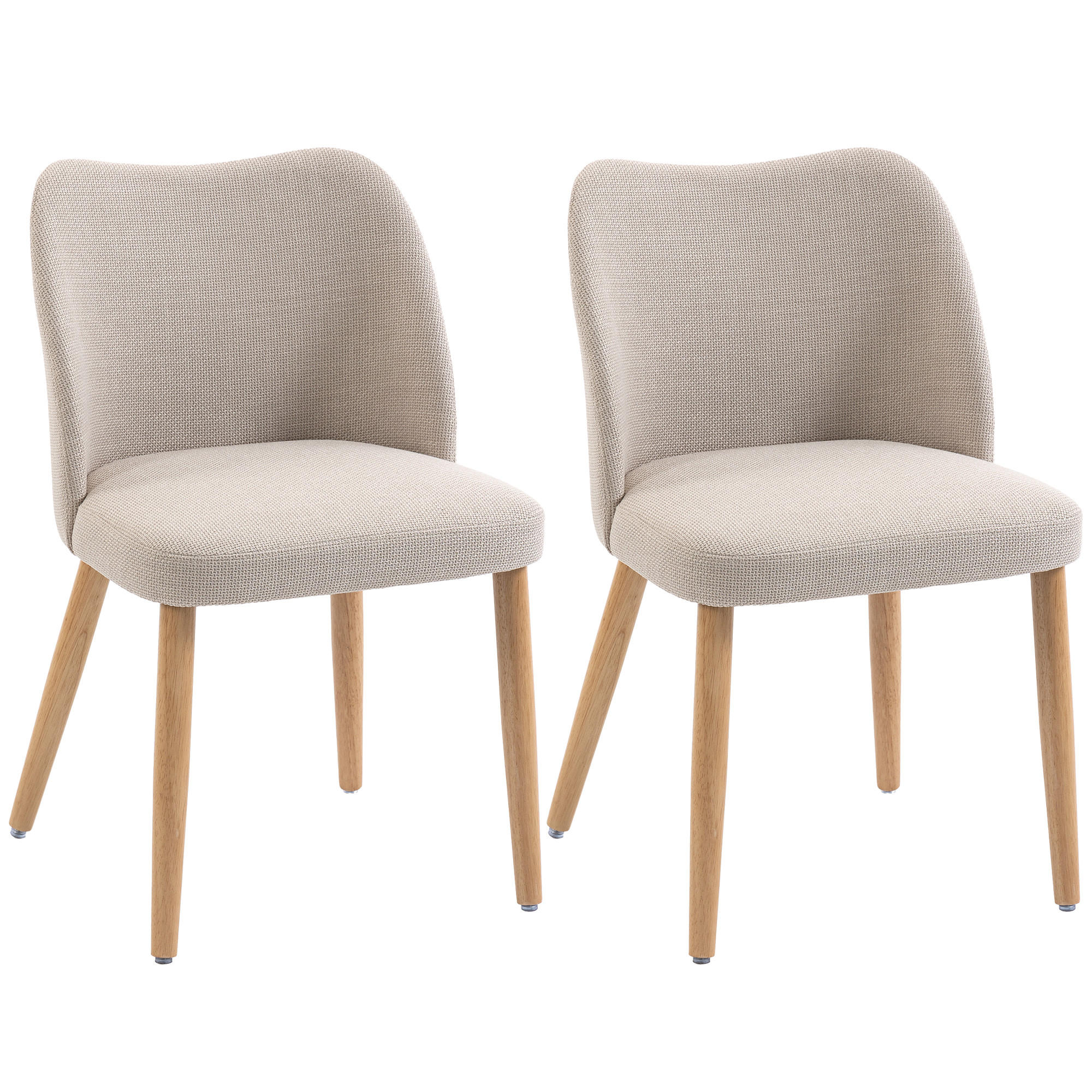 ESSZIMMERSTÜHLE 2er Set Polyester Cremeweiß - Creme, Textil (46/76/52cm) - HOMCOM