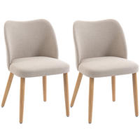ESSZIMMERSTÜHLE 2er Set Polyester Cremeweiß - Creme, Textil (46/76/52cm) - HOMCOM