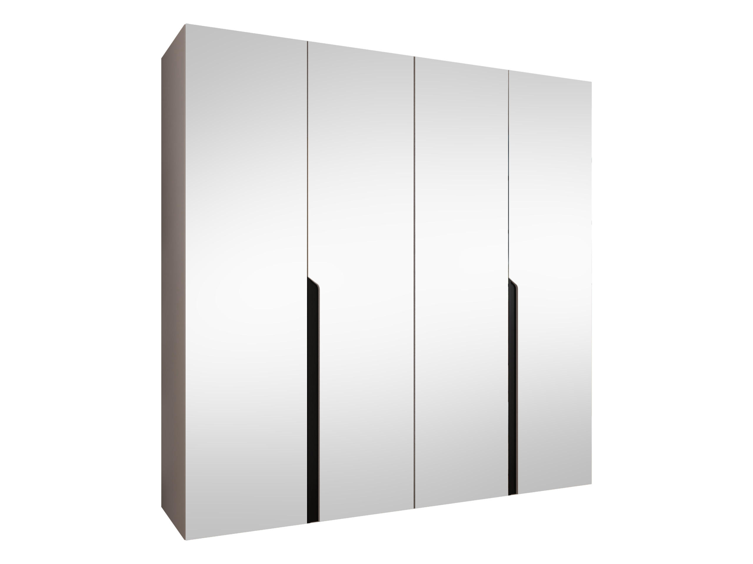 DREHTÜRENSCHRANK Mila III 200 - Kaschmir/Schwarz, Holzwerkstoff/Kunststoff (200/202/52cm) - MIRJAN24