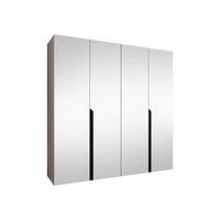 DREHTÜRENSCHRANK Mila III 200 - Kaschmir/Schwarz, Holzwerkstoff/Kunststoff (200/202/52cm) - MIRJAN24