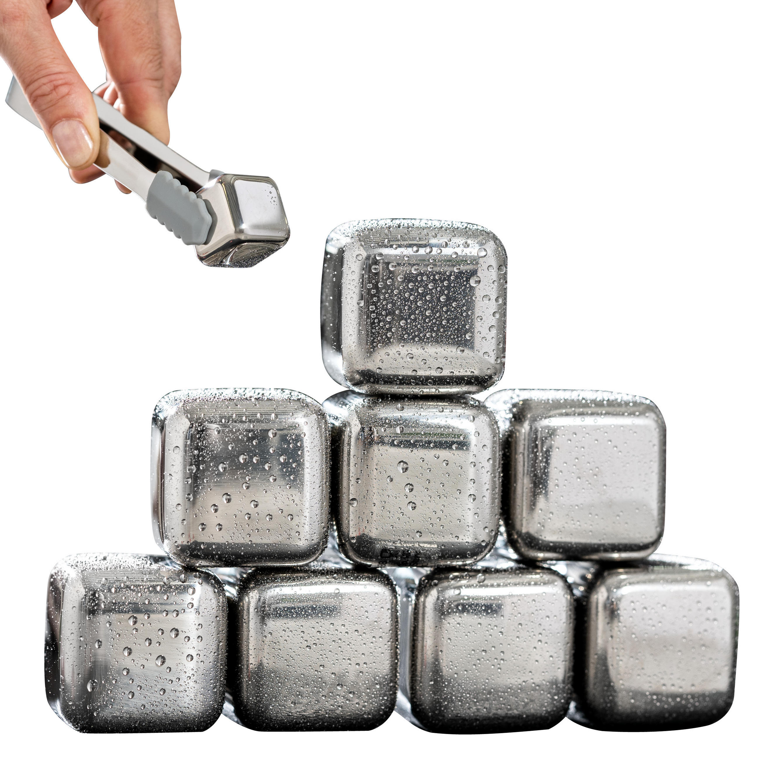 EISWÜRFEL 10-er-Set, silber, Edelstahl - Edelstahlfarben, Metall (16/3/11.5cm) - bremermann