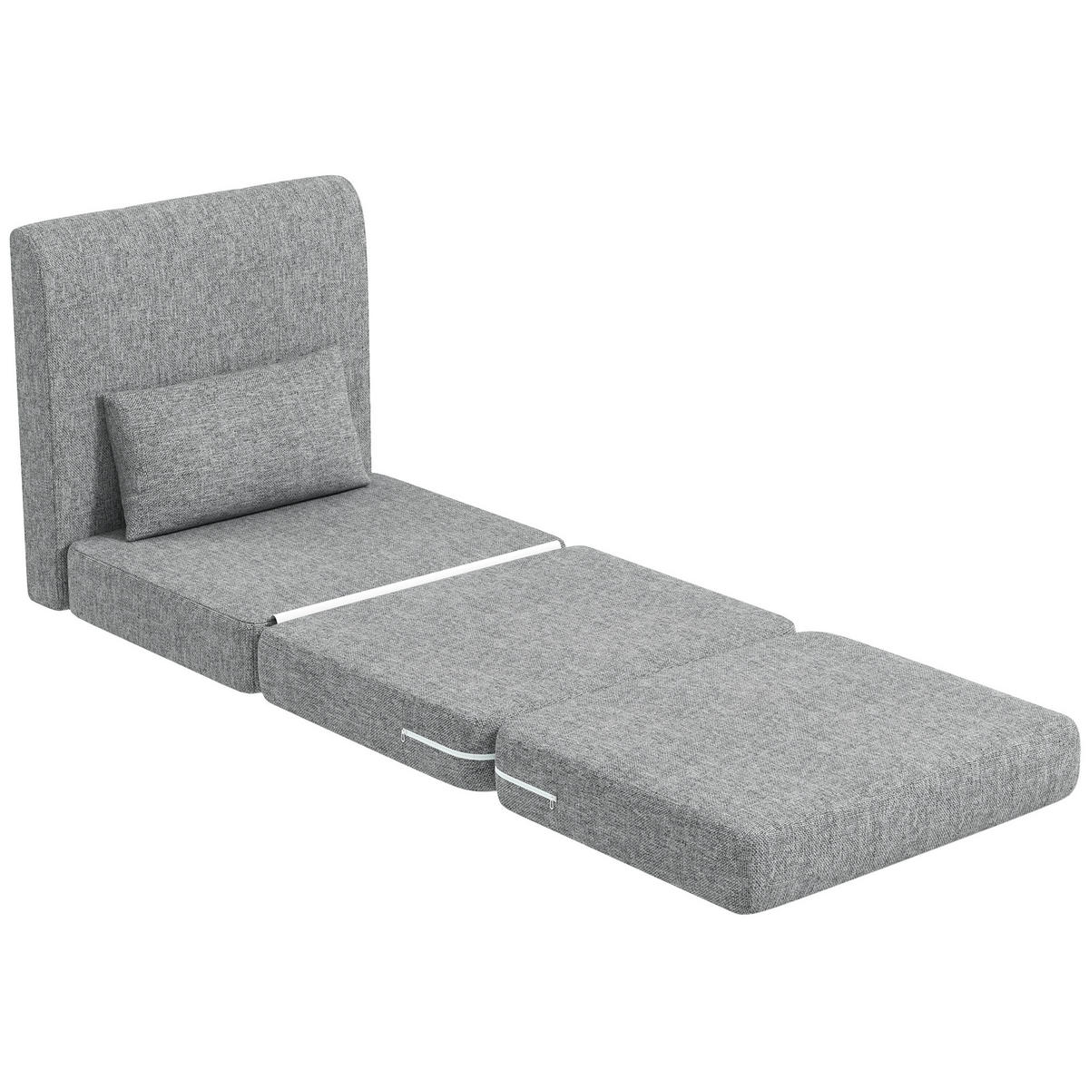 SCHLAFSESSEL Grau 80/75/74 cm - Grau, Textil (80/74/75cm) - PANGIVO