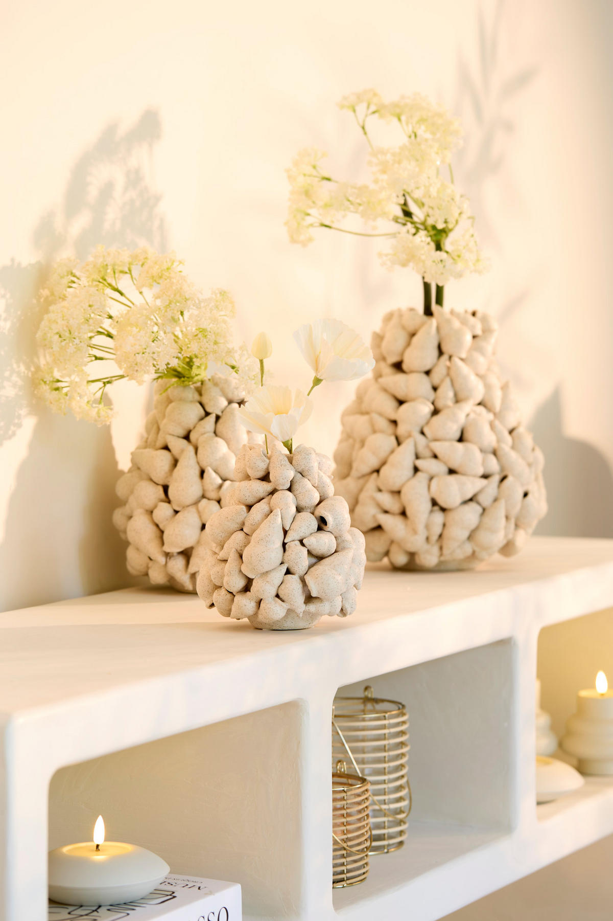 VASE Georgia Weiß Ø25/28 cm - Weiß, Keramik (28cm) - Light & Living