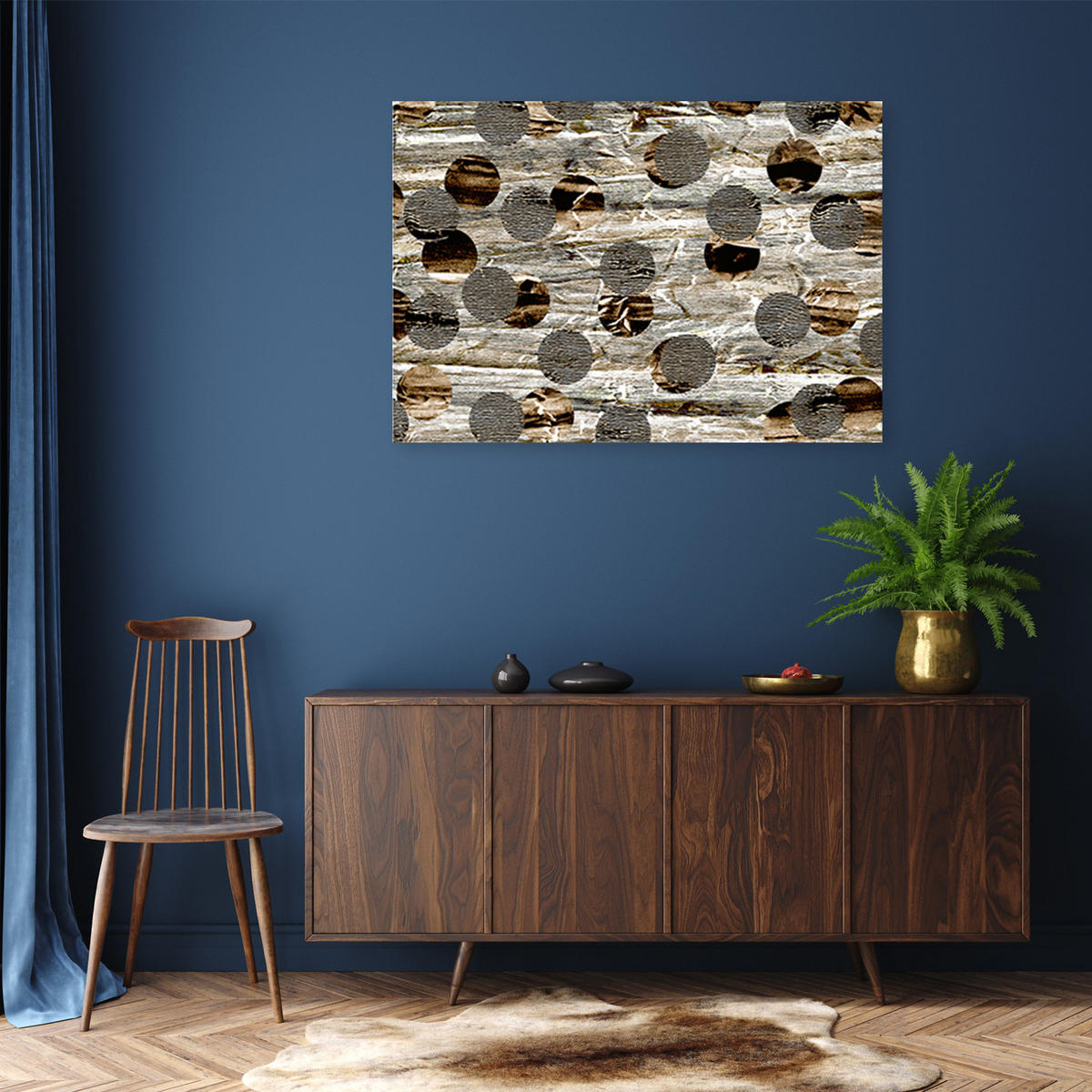 WANDBILD braune kreise abstrakt - Braun, Textil (60/40cm) - Feeby