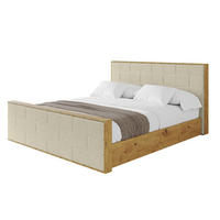 POLSTERBETT mit Bettkasten, Fußteil und Lattenrost, Boxbett mit Matratze H3/H4 - ENZO8-Z 120x200 Beige - Taupe, Holzwerkstoff/Textil (120/200cm) - ALTDECOR