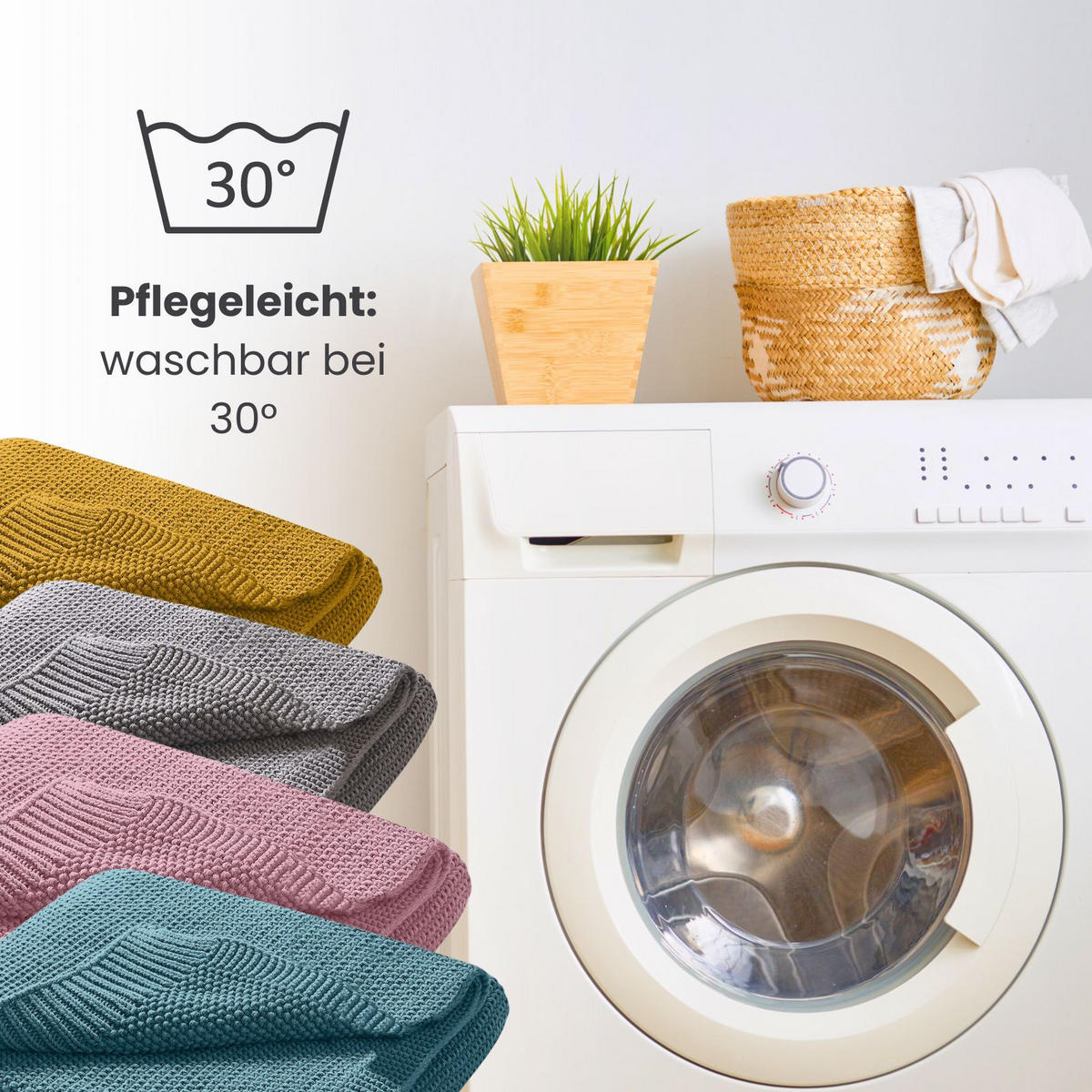 SCHMUSEDECKE 2er Set Strick gelb 70/100 cm - Gelb, Textil (70/100cm) - wometo