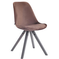 STUHL Samt braun - Braun/Grau, Holz/Textil (48/84/56cm) - CLP