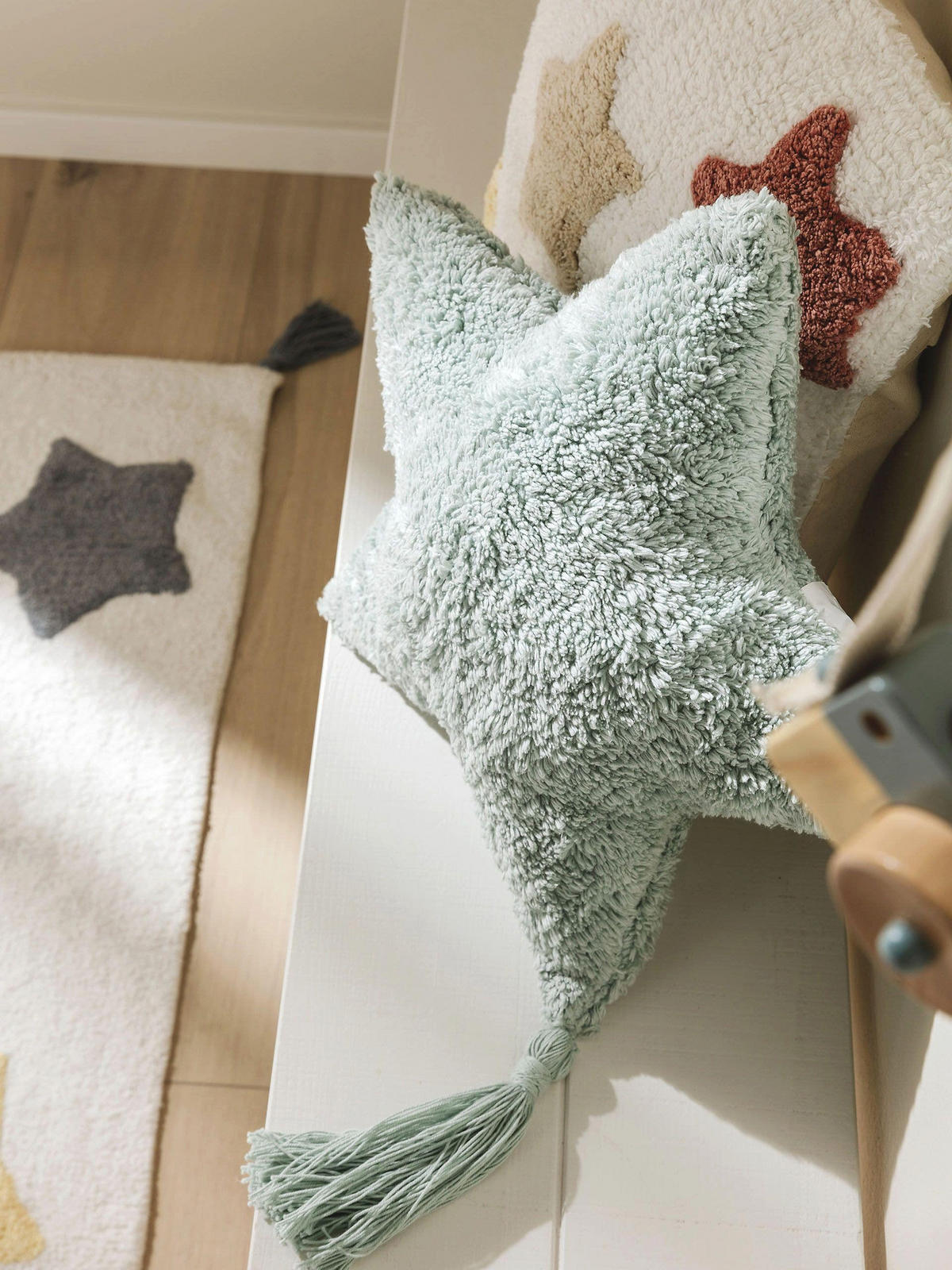 KISSEN Stars Mint 45x45 cm - Mintgrün, Textil (45/45cm) - Lytte