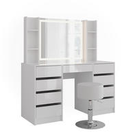 SCHMINKTISCH Sherry Weiß/Weiß Hochglanz 128.2 cm 5 Teile - Weiß Hochglanz, Holzwerkstoff (128.2/76/50.1cm) - Vicco