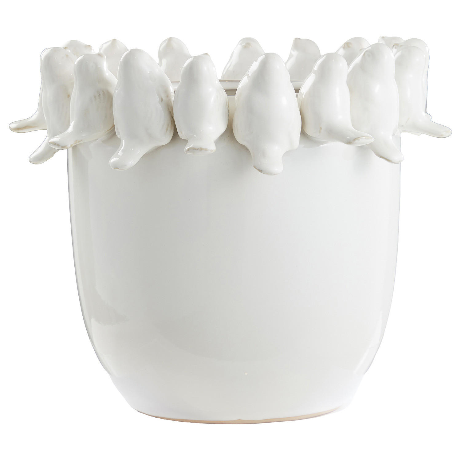 KERAMIKVASE Birds - Weiß, Keramik (24cm) - Butlers