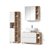 KOMPLET KOPALNIŠKEGA POHIŠTVA Marano, Sonoma/Bela, 3-delni - bela/hrast sonoma, leseni material (100/65/35cm) - Livinity®