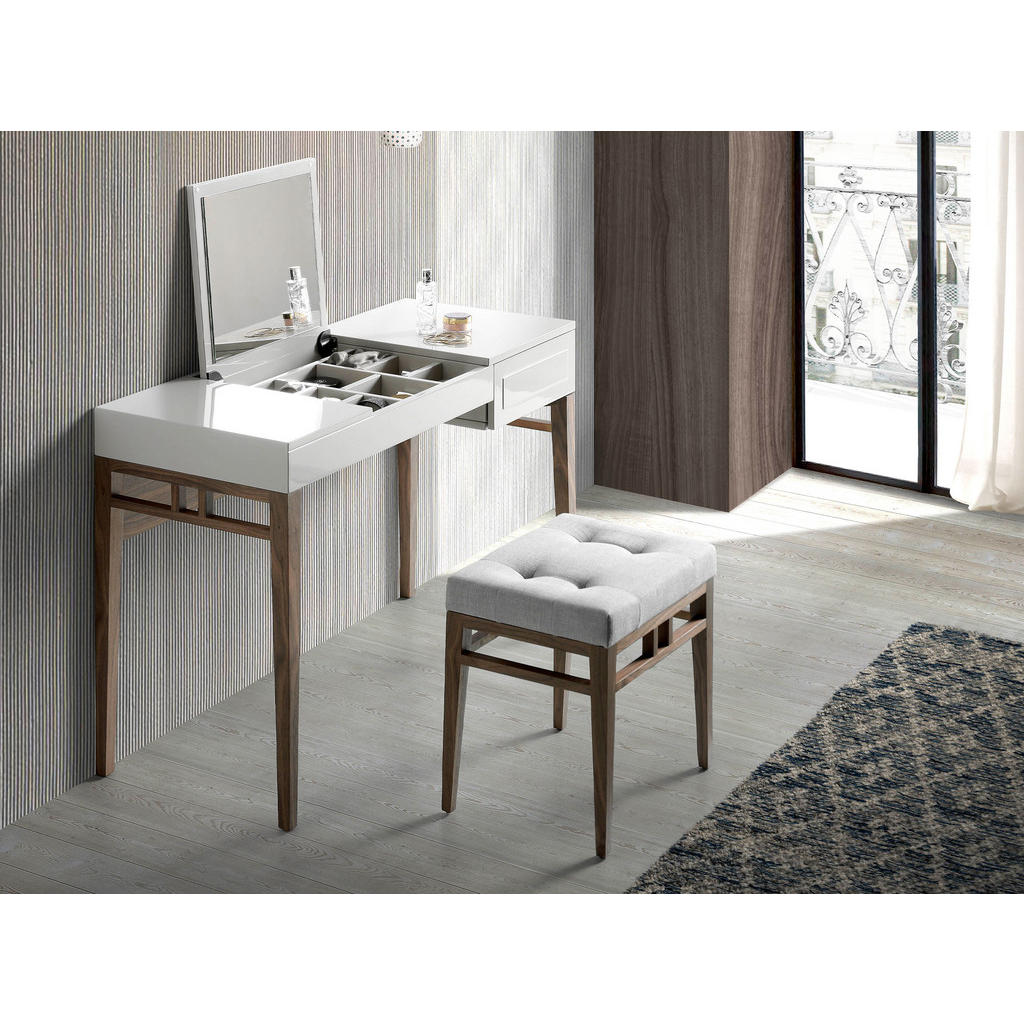 Thumbnail - Angel Cerda Sitzbank, Walnuss, Grau, Textil, 48x46x36 cm, Esszimmer, Bänke, Sitzbänke