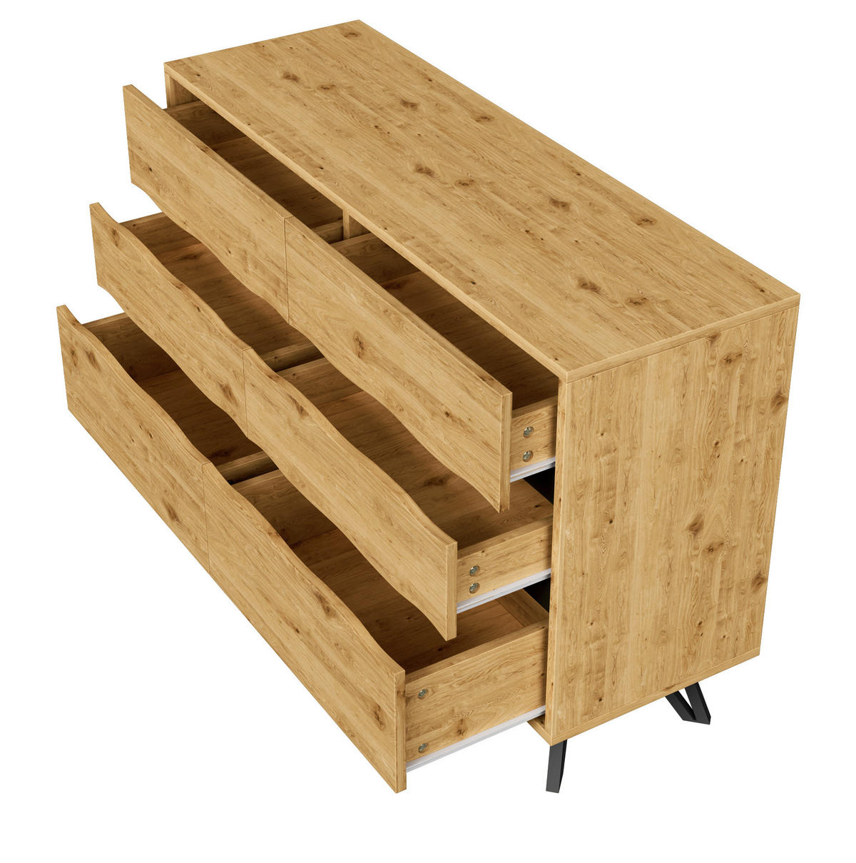 SIDEBOARD 120/40/75.5 cm Holzfarbe aus Spanplatte mit 6 Schubladen - Naturfarben, Holzwerkstoff (40/75.5/120cm) - OKMYHOME
