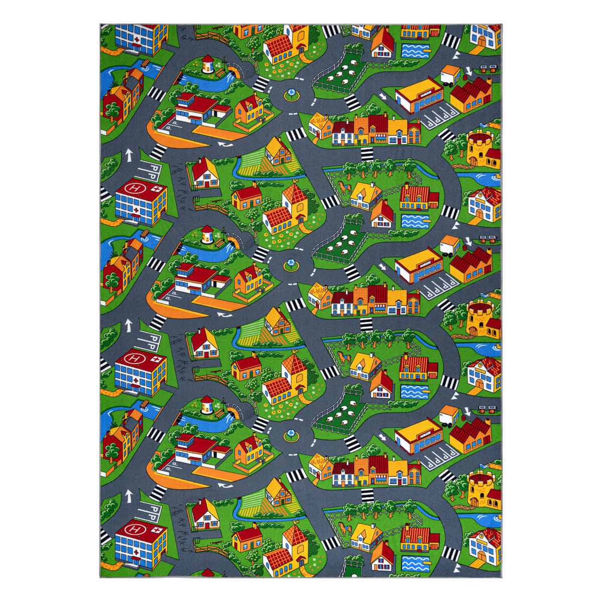DĚTSKÝ koberec LITTLE VILLAGE Ulice 100/150 cm - různobarevná, textil (100/150cm) - rugsX
