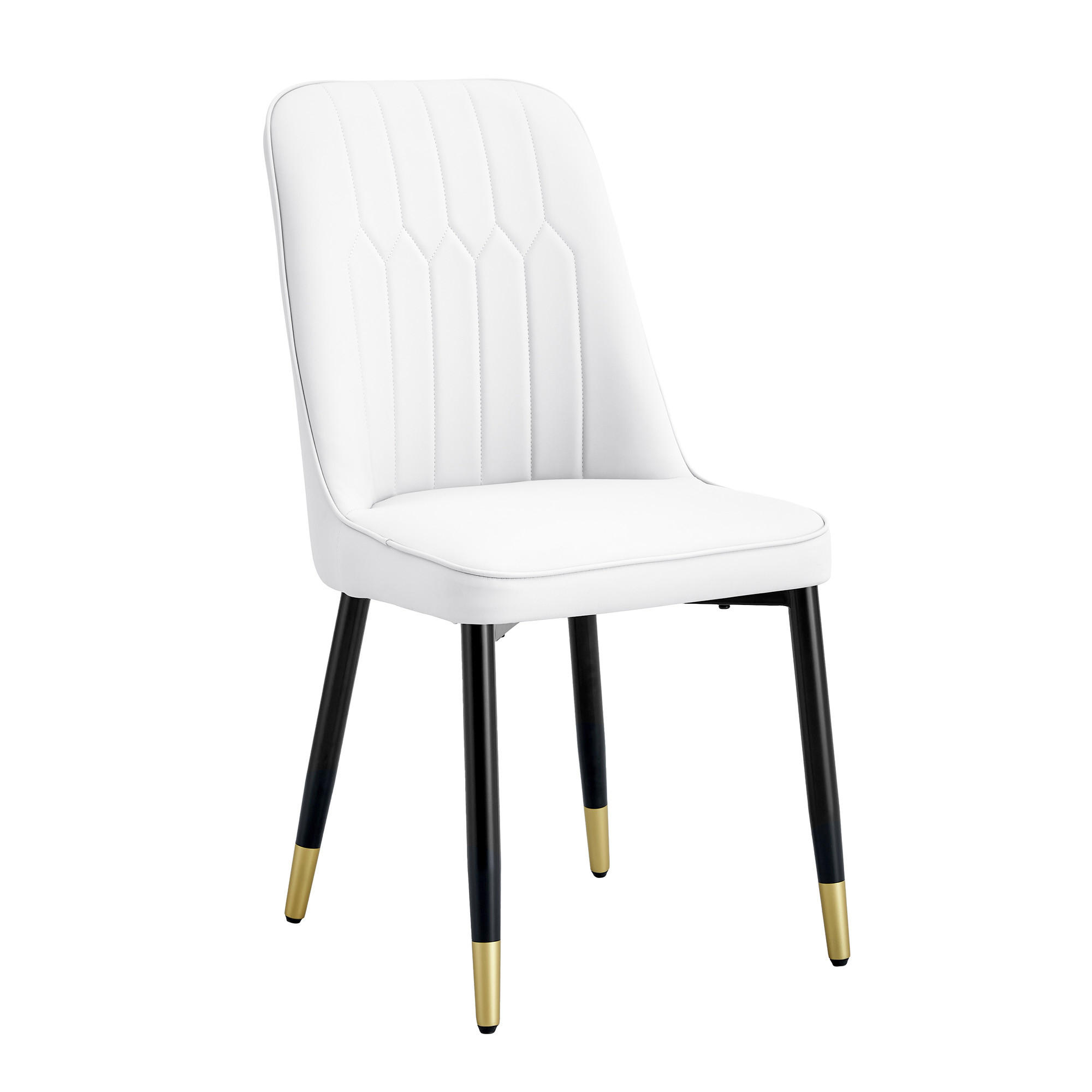 STUHL-SET DE-36511 2 Stück mit PU-Bezug und Metallbeinen Weiß - Weiß, Metall (41.5/89/43cm) - ComfortXL