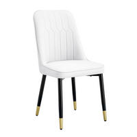 STUHL-SET DE-36511 2 Stück mit PU-Bezug und Metallbeinen Weiß - Weiß, Metall (41.5/89/43cm) - ComfortXL