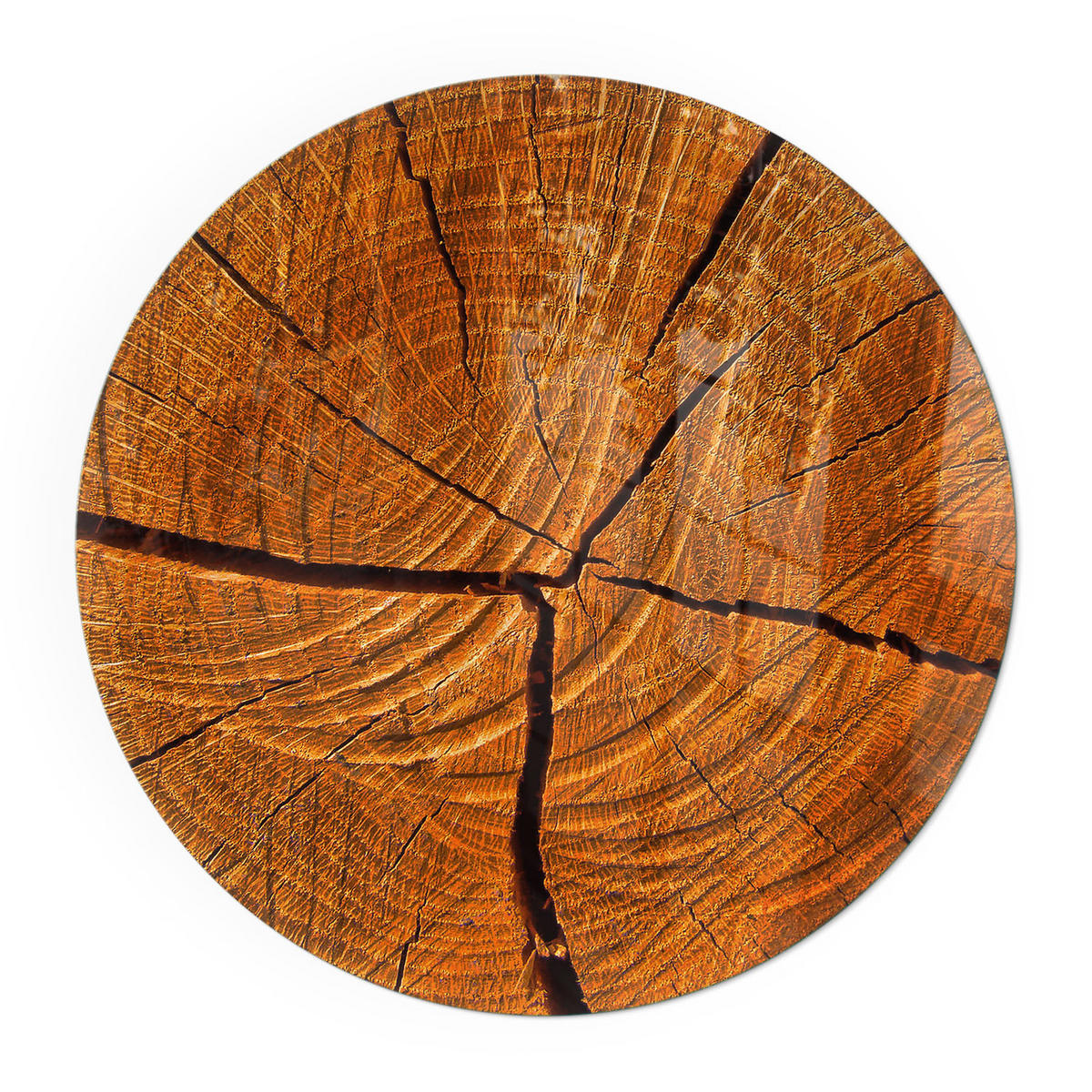 GLASPLATTE für Kamin Ø 50 cm - Orange, Glas (50/50/0.4cm) - TULUP