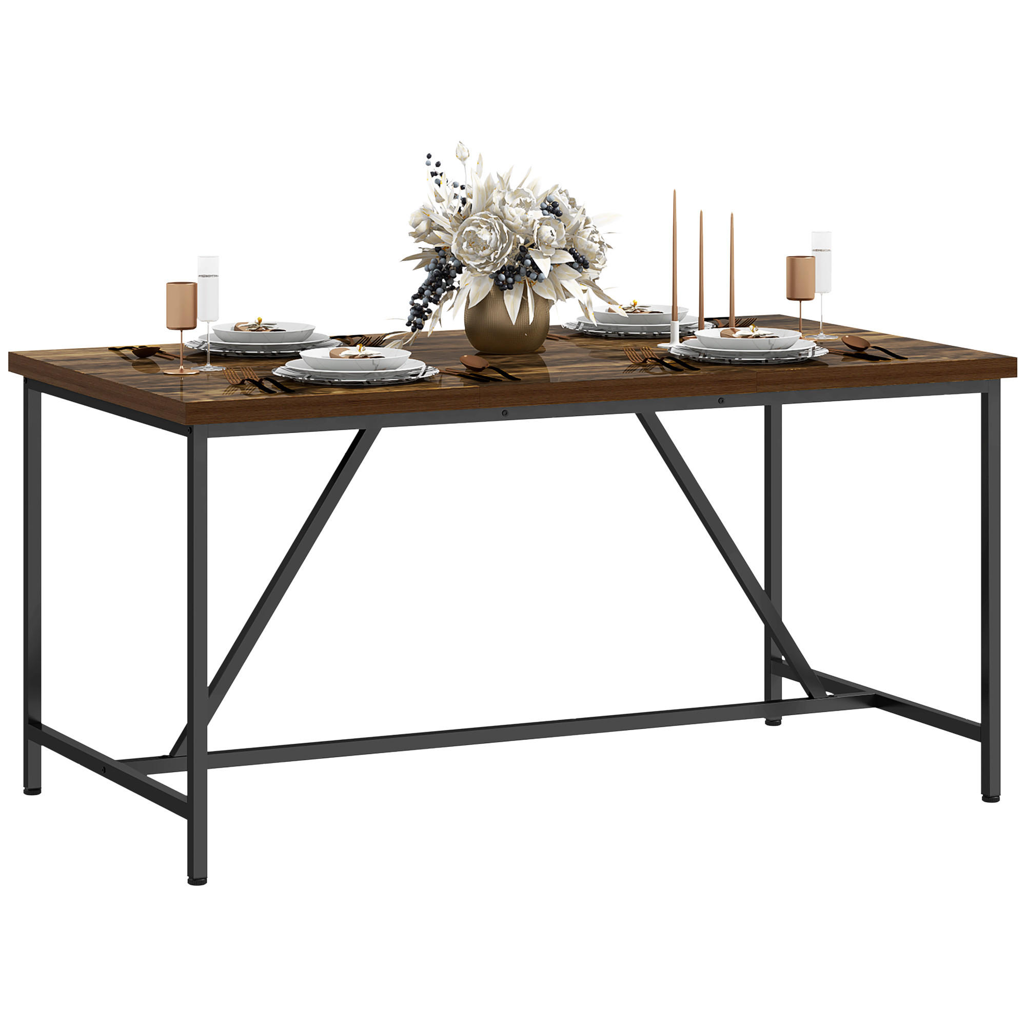 ESSTISCH Braun 1 Stück - Braun, Naturmaterialien (150/80/75cm) - GiPP
