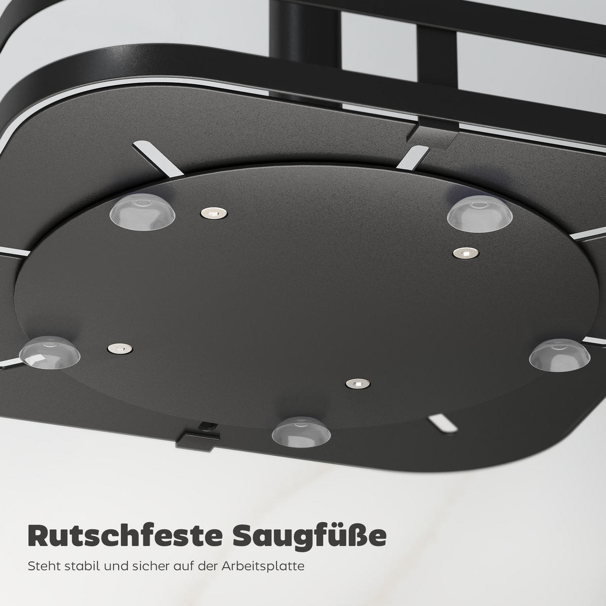 GEWÜRZREGAL Metall Schwarz - Schwarz, Metall (24/38/24cm) - HOMCOM