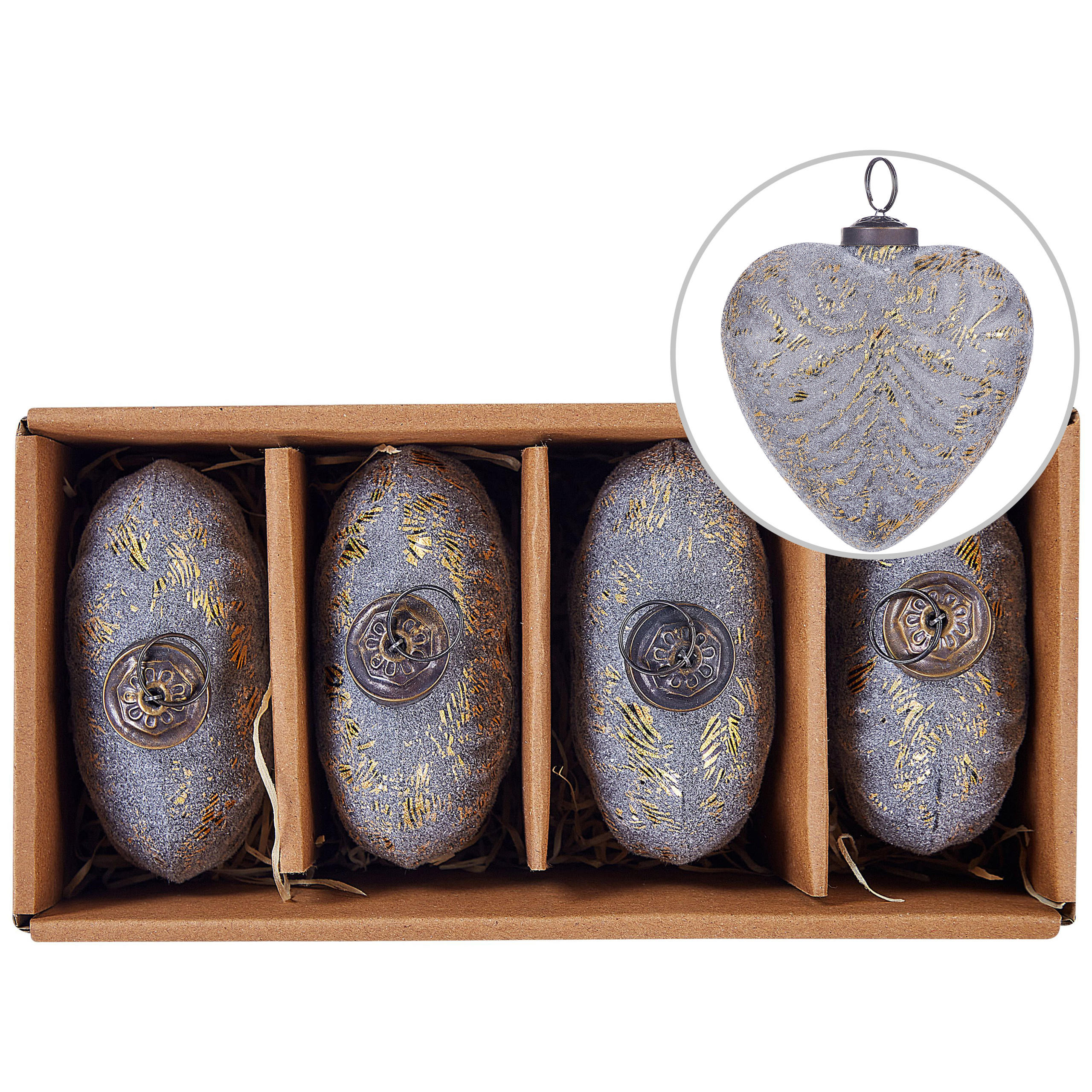 GLOBURI DE CRACIUN 13 cm gri Feriable