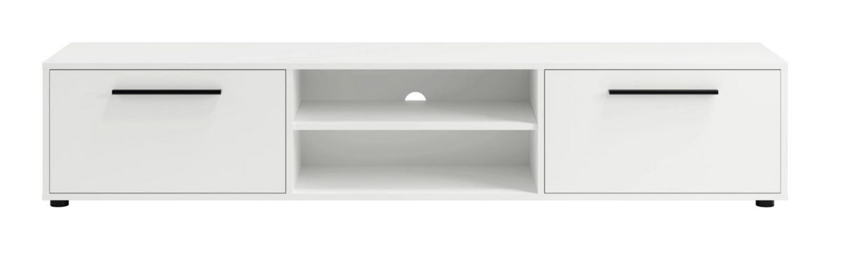TV-SCHRANK Modena 190 cm mit Türen und Regalen in Weiß - Schwarz/Weiß, Holzwerkstoff/Kunststoff (190/38/40cm) - Ravio