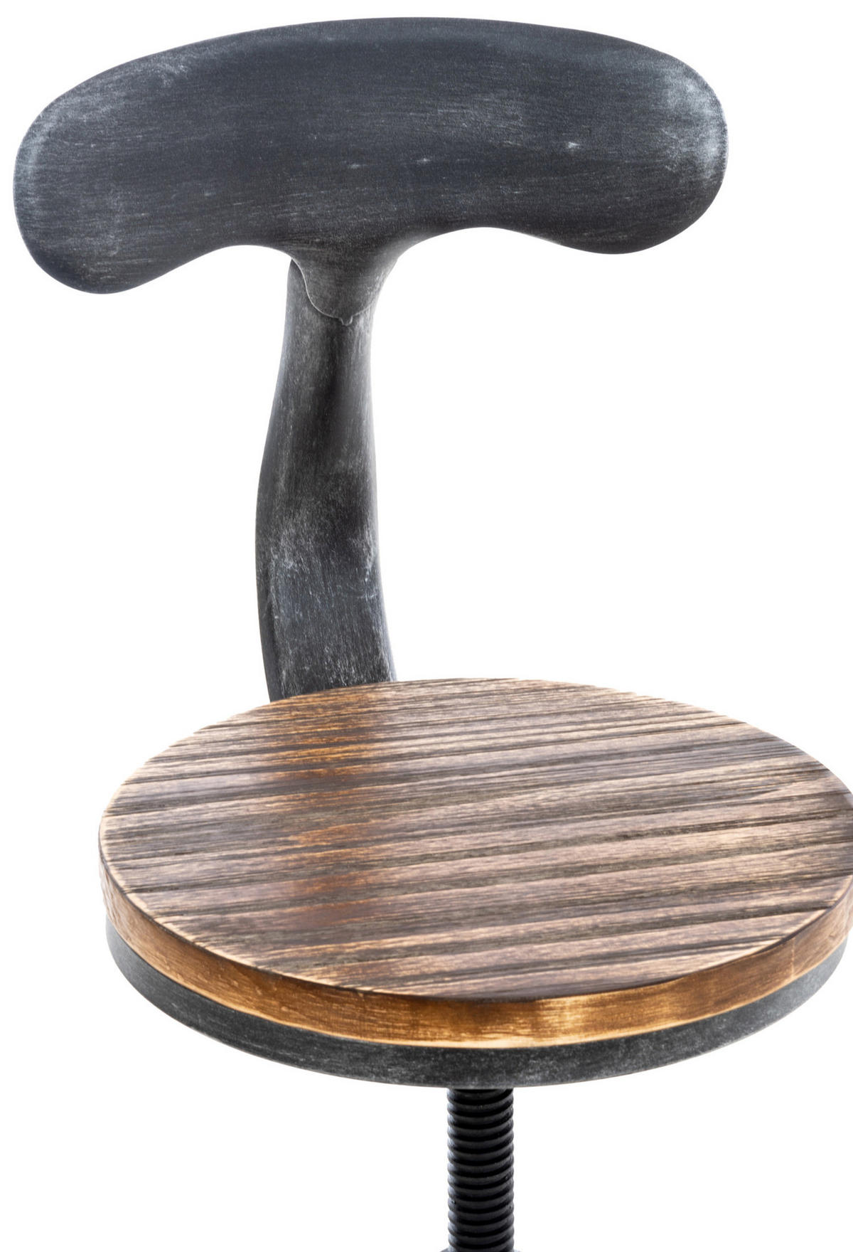BARHOCKER Hafa, Holzsitz Gestell, Antik Silber - Silberfarben, Holz/Metall (41/100/41cm) - TPFLiving