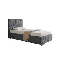 POLSTERBETT Ray 100 x 200 cm mit Bettkasten und Lattenrost Taschenfederkernmatratze mit Kokos 20cm- grau - Grau, Holz (100/200cm) - Homesy