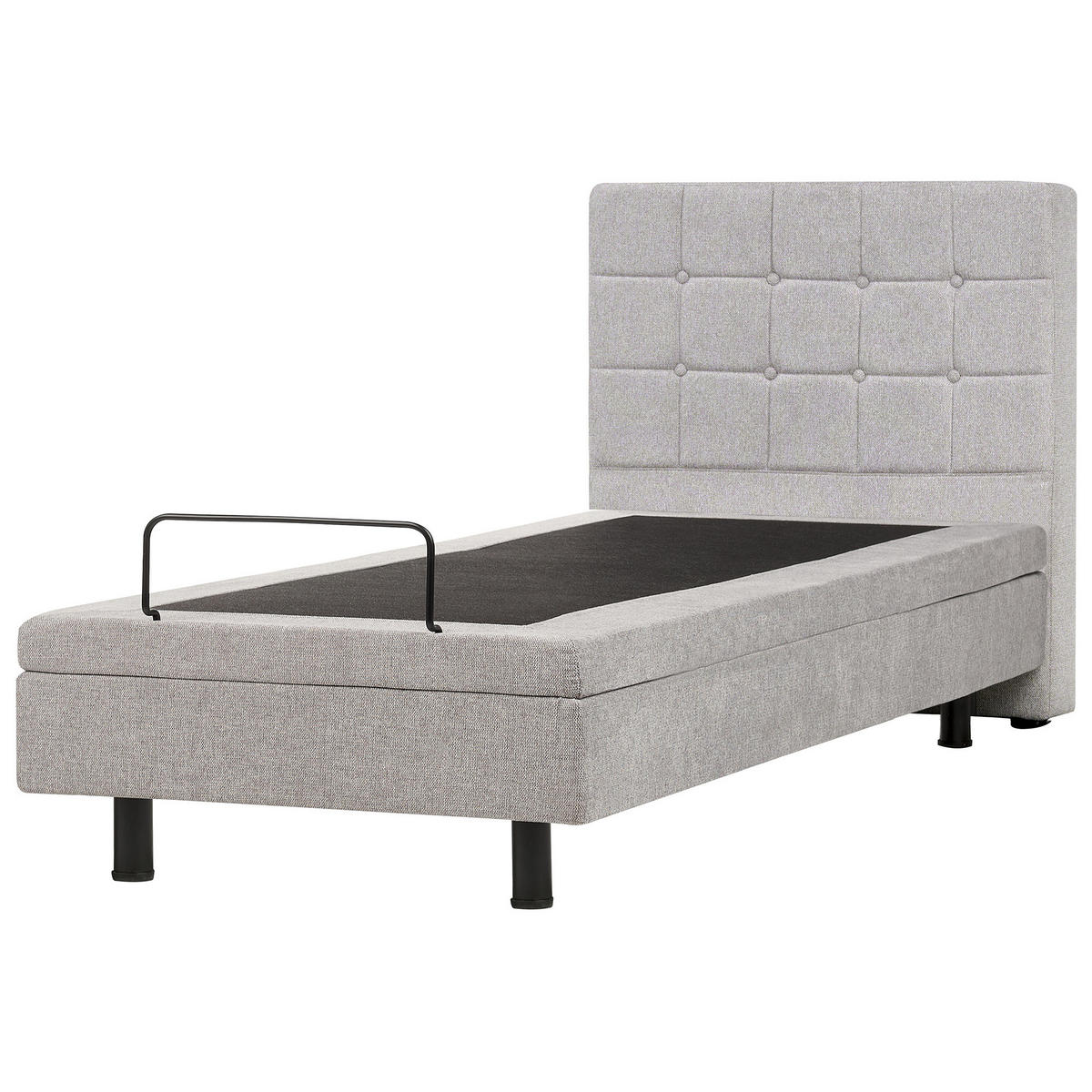 POLSTERBETT verstellbar 90x200 cm Grau Duke - Hellgrau, Textil (90/200cm) - Beliani