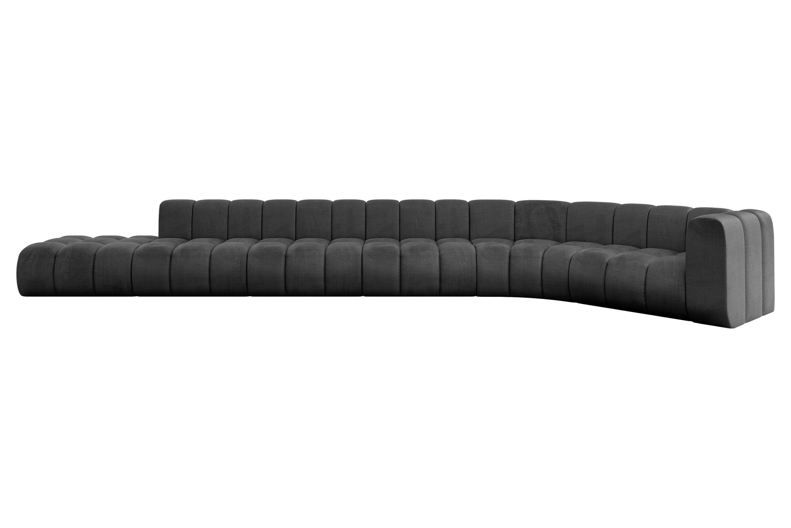 ECKSOFA modulares Sofa Tilmo-L3 - 581x194x70 cm Schwarz - Schwarz, Holzwerkstoff/Textil (581/194cm) - ALTDECOR