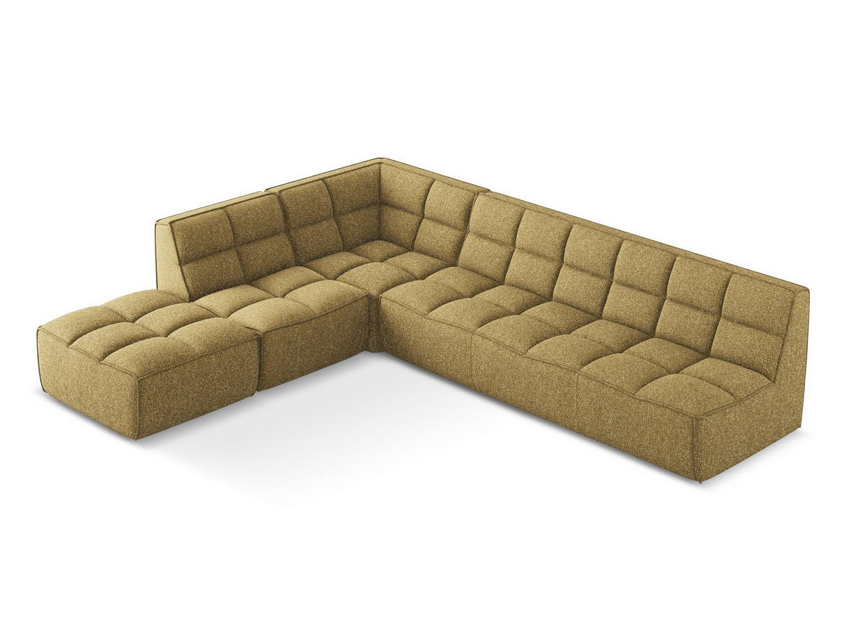 ECKSOFA Beidseitig Strukturstoff Stoff Gelb - Currygelb/Gelb, Kunststoff/Textil (308/258cm) - Makamii