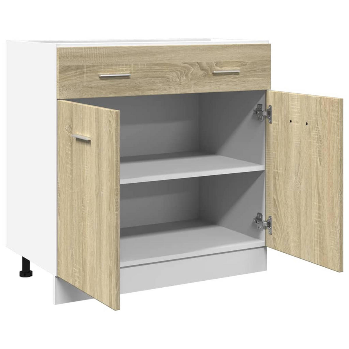 SCHUBUNTERSCHRANK Lyon Sonoma-Eiche 80/46/81,5 Cm Holzwerkstoff - Braun, Holzwerkstoff (46/81.5/80cm) - vidaXL