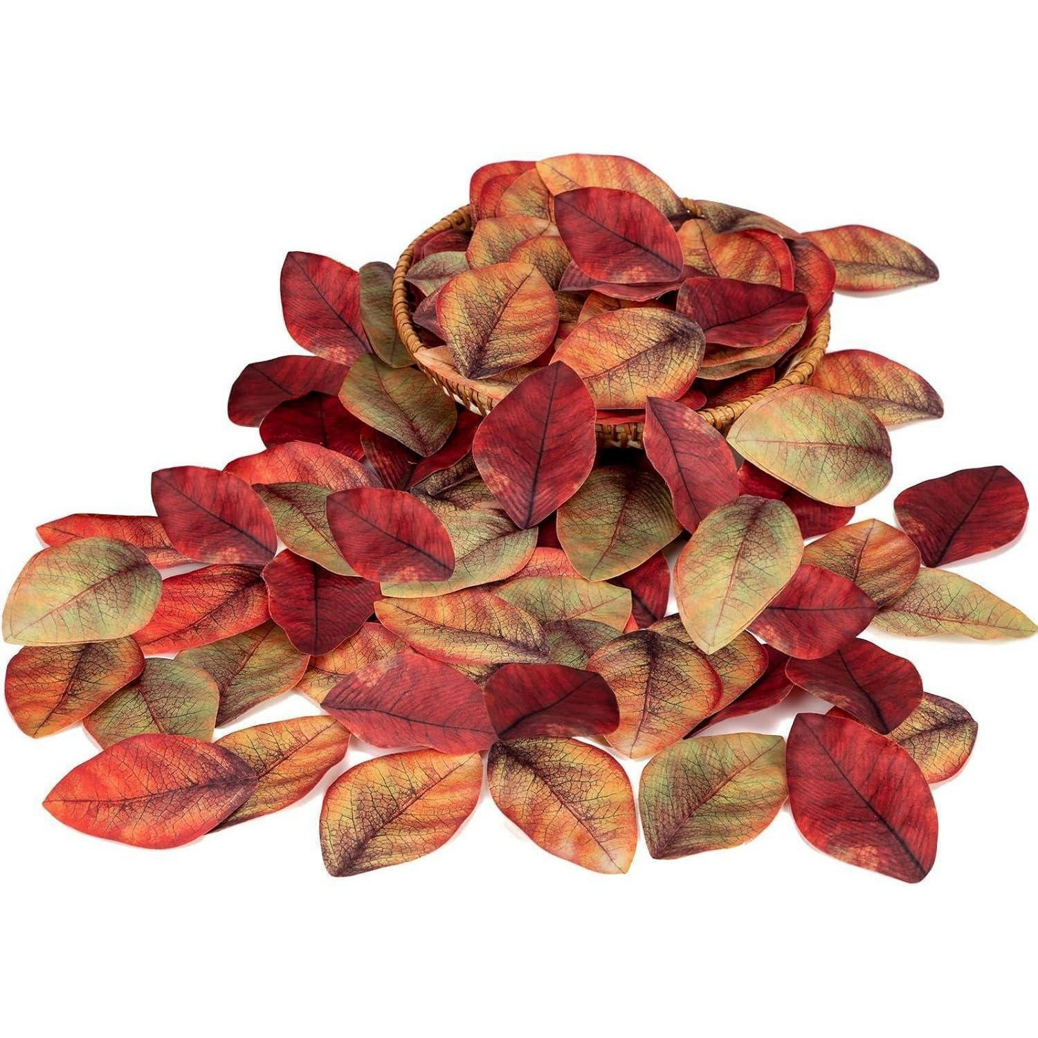 KUNSTLAUB 200 Stück Set Herbstblätter Gemischte Farben - Multicolor, Textil (9cm)
